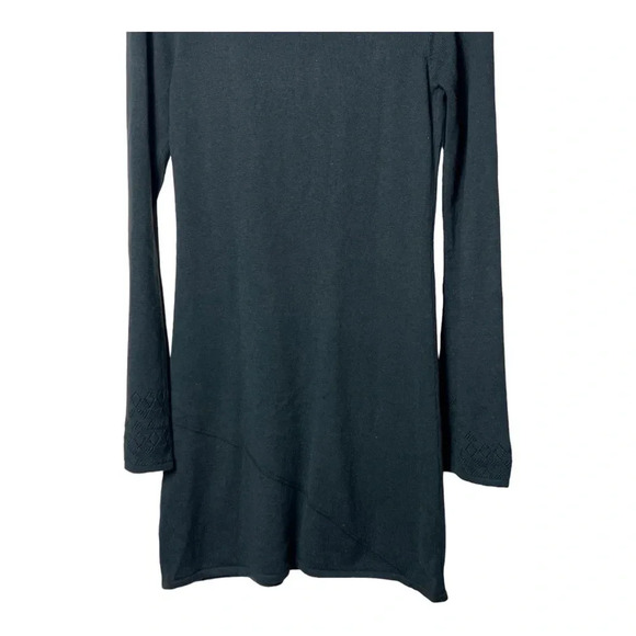 0389W. PRANA LONG SLEEVE COWL NECK KNEE LENGTH DRESS SIZE SMALL BLACK IN SOLID - Picture 9 of 9